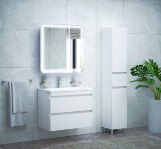 Зеркало-шкаф с подсветкой Corozo Алабама 80см белый SD-00000902